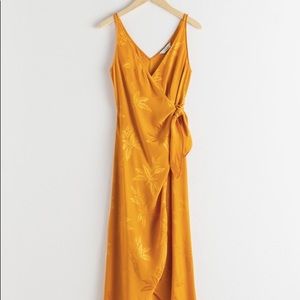 & Other Stories Yellow Floral Wrap Dress